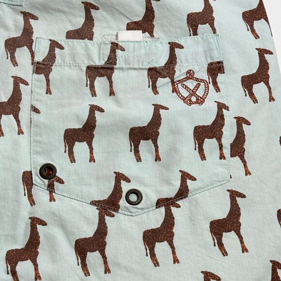 Zanerobe Camel Print Cotton Drawstring Board Shorts Size 34 - Picture 4 of 6